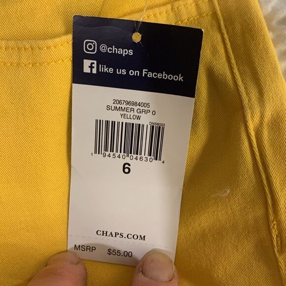 CHAPS Sunlit Yellow Cropped Pants, size 6, NWT - Picture 6 of 8